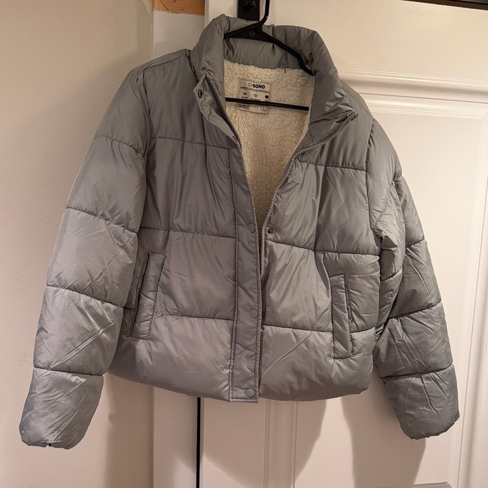 Ci Sono Light Gray/saige Puffer Jacket